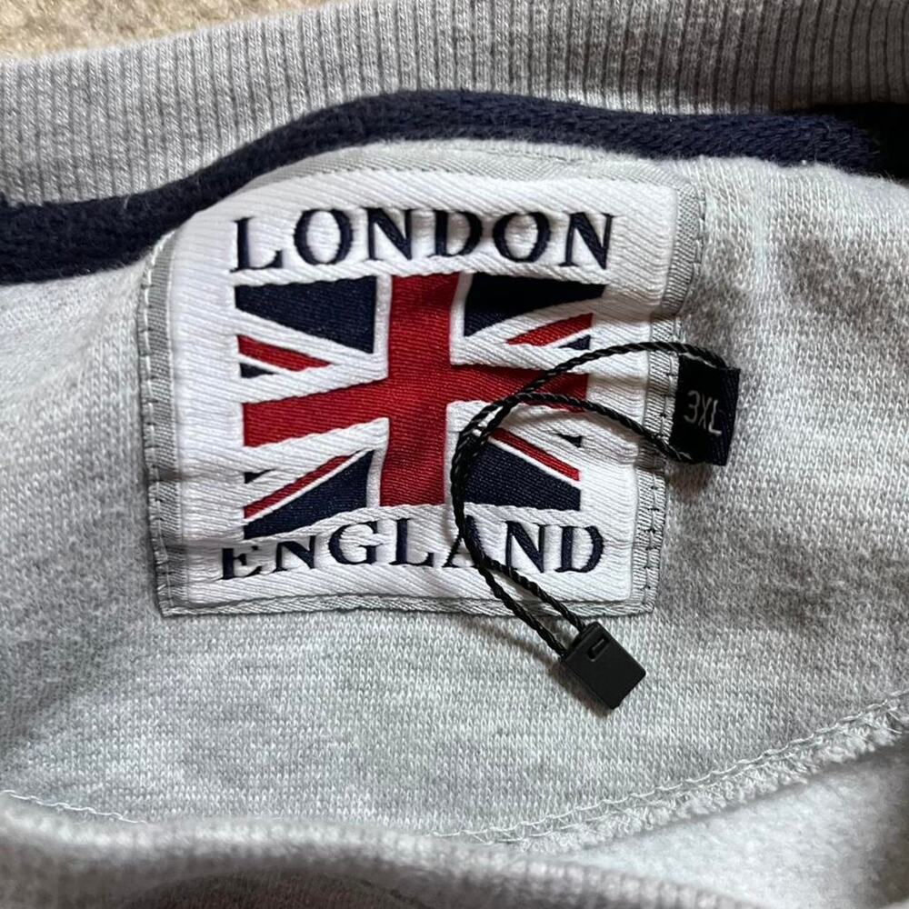 London England UK Flag Crewneck Sweatshirt Mens XL Gray Graphic British Souvenir - Picture 4 of 7